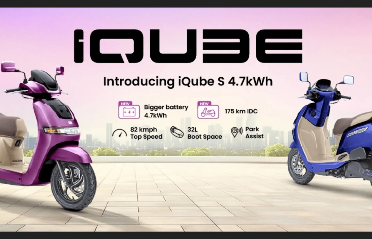 The TVS iQube S with a 4.7kWh battery has been launched at a price of Rs 1.37 lakh. Featured Image